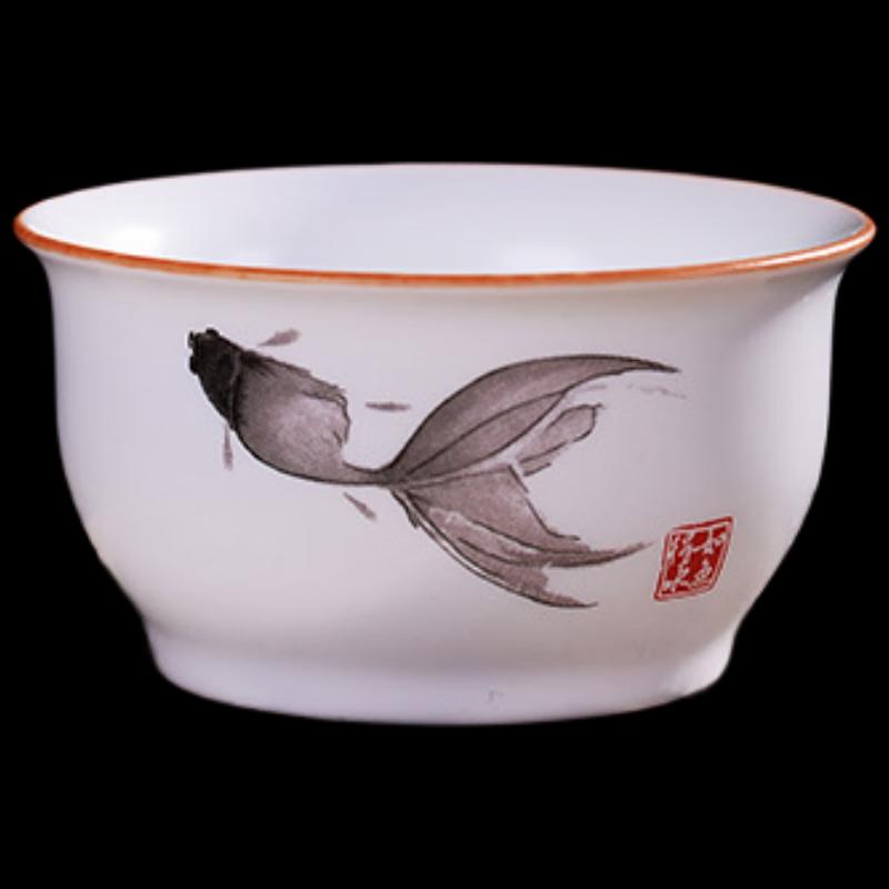 

ZISIZ Glazed Gold-Painted Ceramic Kung Fu Teacup Set (3-Pack)