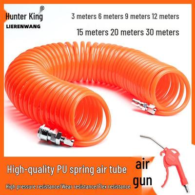 8mm PU Spring Spiral Hose with Quick Connector for High-Pressure Air Compressors and Pneumatic Pumps