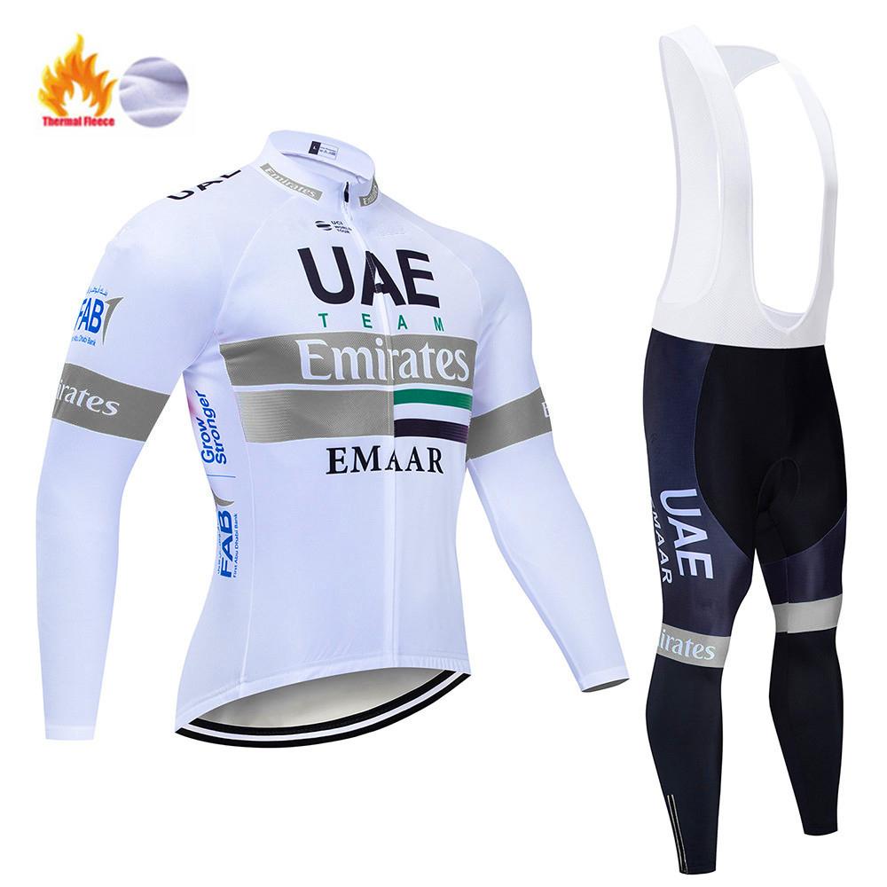 2026 Winter Warm Cycling Clothing Set Fleece Men's UAE Winter Cycling Sets Warm Long-sleeved Suit Soad Bike Bicycle Overalls Riding Suit