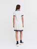 SERGIO TACCHINI W Sabatini Pleated Open Collar Short Sleeve Sweater Dress