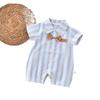 2025 College Style Retro Summer Romper - Short Sleeve Baby & Toddler Crawling Suit