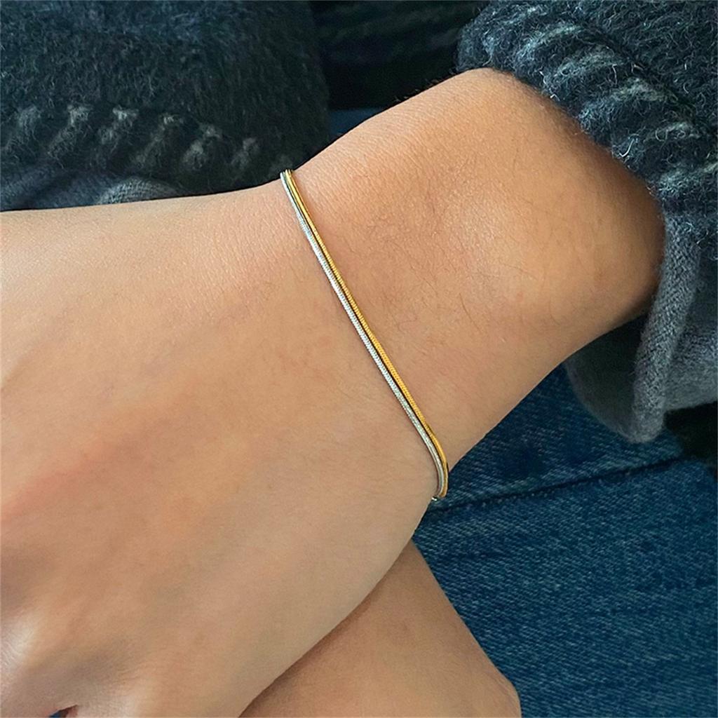  Rust Proof Stainless Steel Multi-Layer Chain Bracelet Daily Smooth Hypoallergenic Waterproof Jewelry for Women Accessories