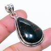 Natural Bloodstone Gemstone Handmade 925 Sterling Silver Pendant 1.85" AP-15801