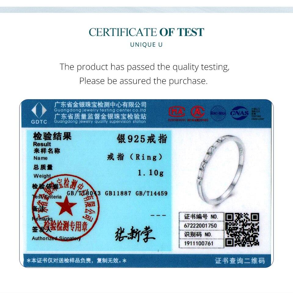 Bisaer 925 Sterling Silver čtvercový zirkonový nýtový pásek Minimalistický věčný prsten pro ženy Dárek jemné šperky