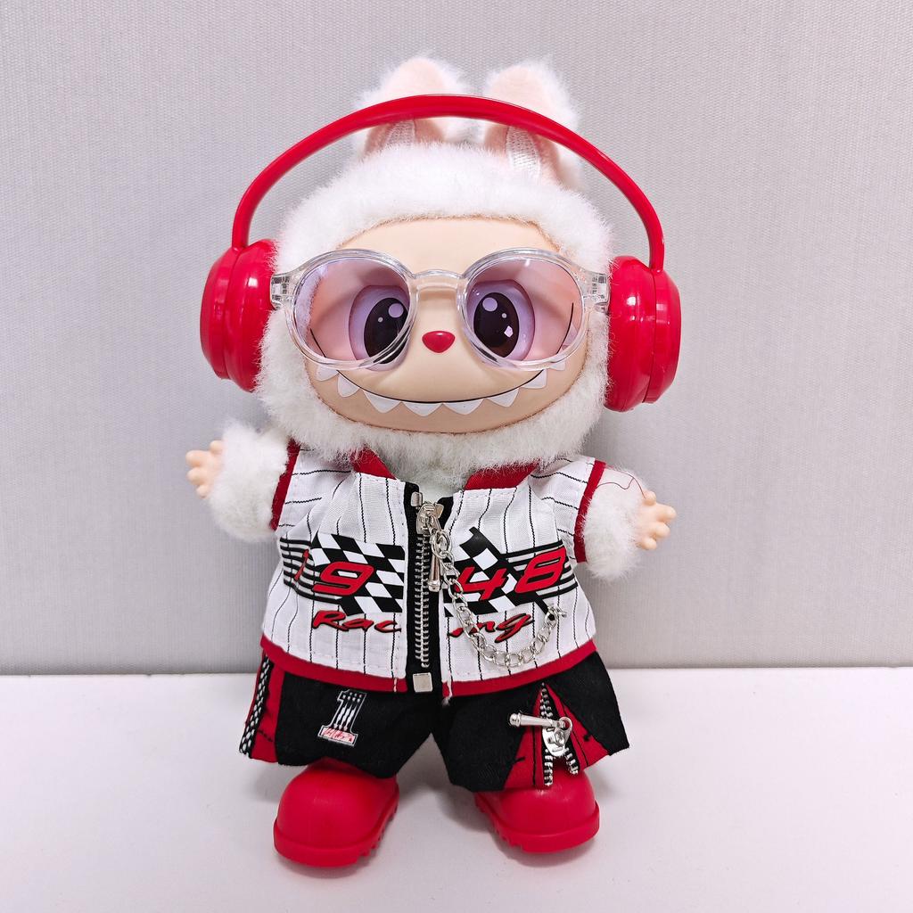 Ubranka dla lalki Labubu Moda Kombinezon wyścigowy Spodnie Garnitur Ubranka dla lalki