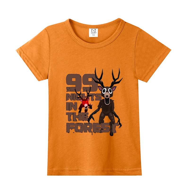 Game 99 Nights in The Forest Boys Girls T-Shirt Printed Cotton Children's Short Sleeve Casual Baby Short Sleeve Top T-Shirt Gift