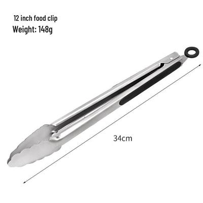 Stainless Steel BBQ Food Tongs Set