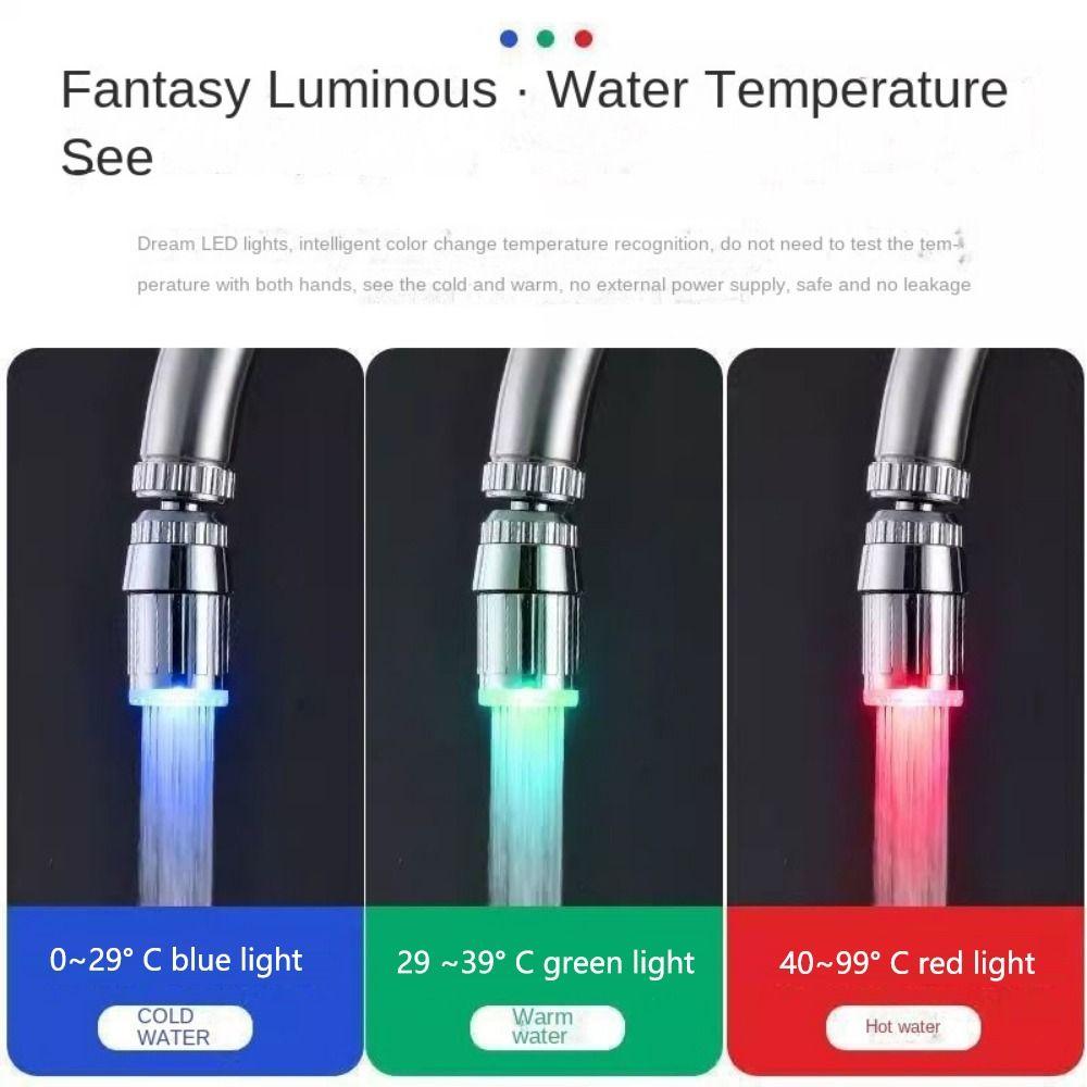 Color Changing Temperature Control Faucet Sensitive Light Faucet Nozzle Head  Bathroom