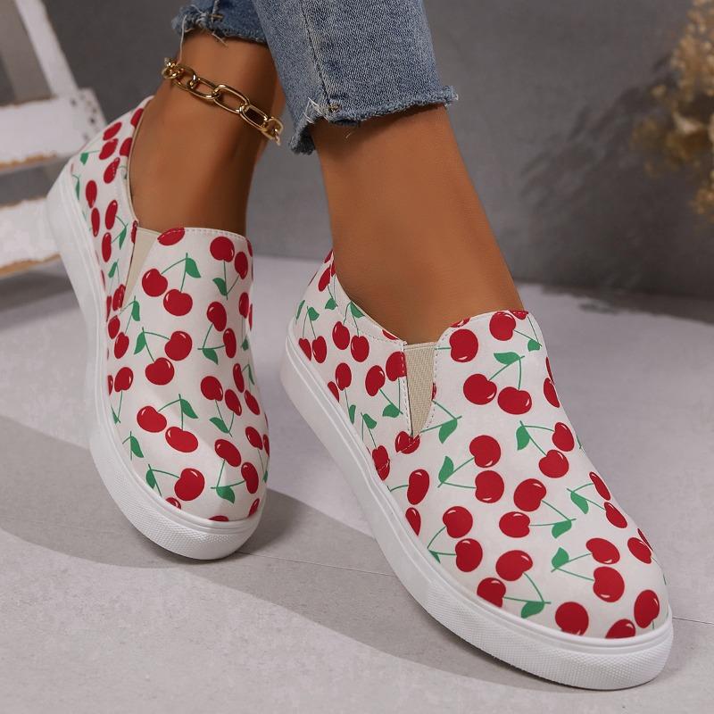 Fashion Trendy Canvas Shoes 2024 New Print Design Feel Round Toe One Step Daily Casual Comfortable Flat Shoes Zapatos De Mujer Sneakers