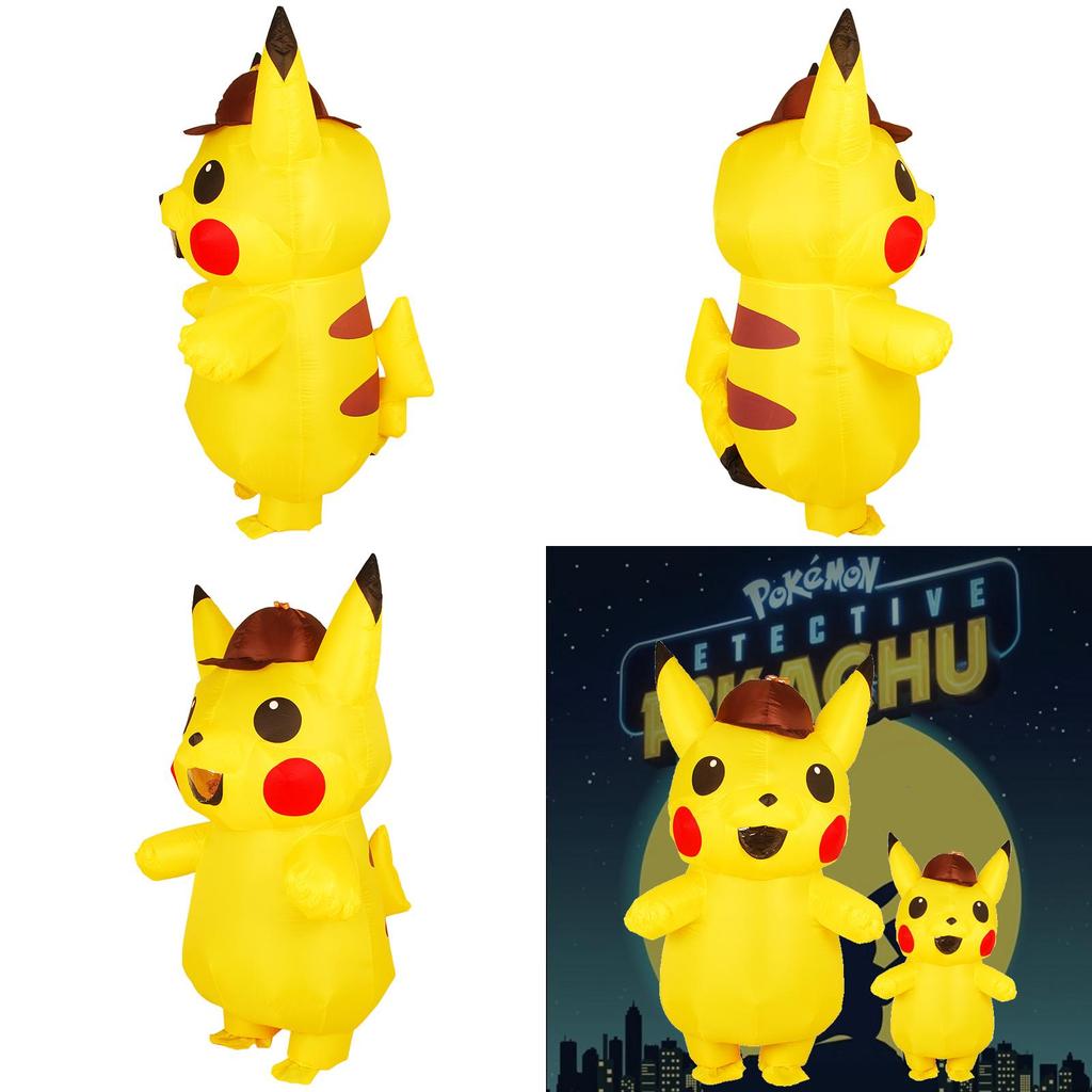 Vielseitiges aufblasbares Kostüm Detektiv Pikachu für Kinder und Erwachsene mit zeitlosem Charme für jeden Anlass