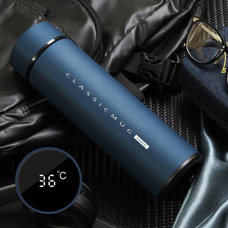 

Термос-чашка 480 мл, термосы, портативная термос-чашка из нержавеющей стали, бутылка для воды, кружка для чая, офисный термос-чашка 480ml синий