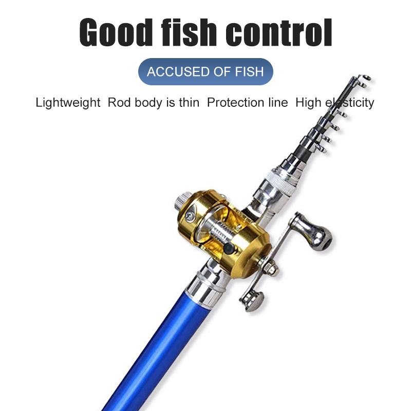 Ultra Short Pocket Rods Steelhead Fishing Rods Small Micro Mini Fishing Rods 1M 1.4M 1.6 Drum Reel Ice Fishing