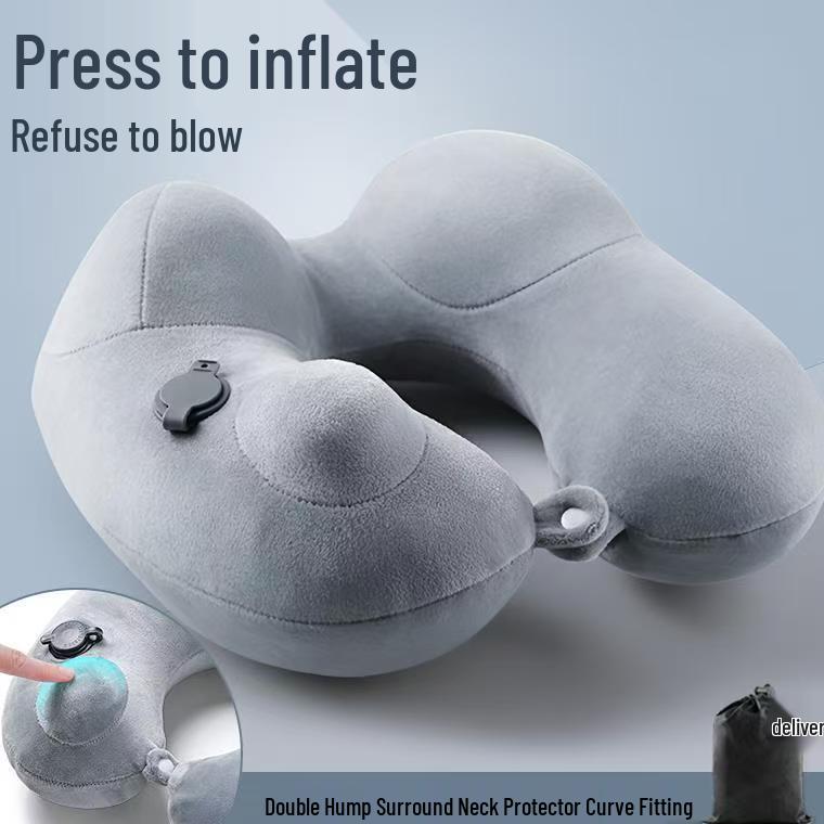 

Inflatable U-Shaped Neck Pillow for Travel and Sleep 35x31x15