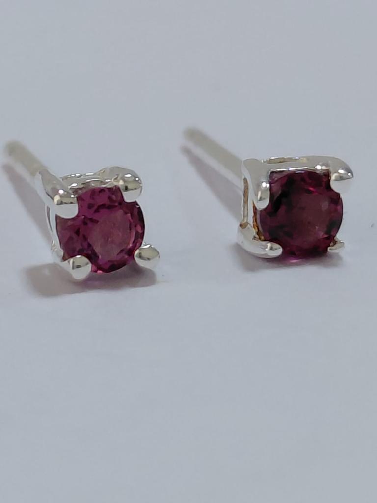 Orecchini a lobo con Pietra Preziosa Rotonda in Argento Sterling 925 Placcato Rodio Gioielli Minimalisti Regalo per Donne