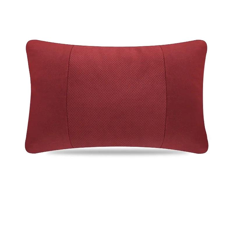Car Headrest Universal Neck Pillow Breathable Holes Headrest Wool Fabric Perforated Lumbar Pad Car Interior Accessories