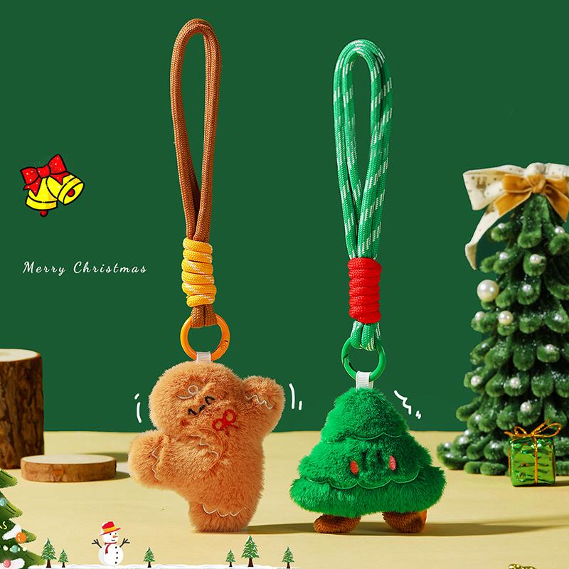 Christmas Decorations Hanging Ornament Elk Santa Claus Keychain Hanging Pendant for Bag Xmas Tree Hanging Pendant Christmas Gift