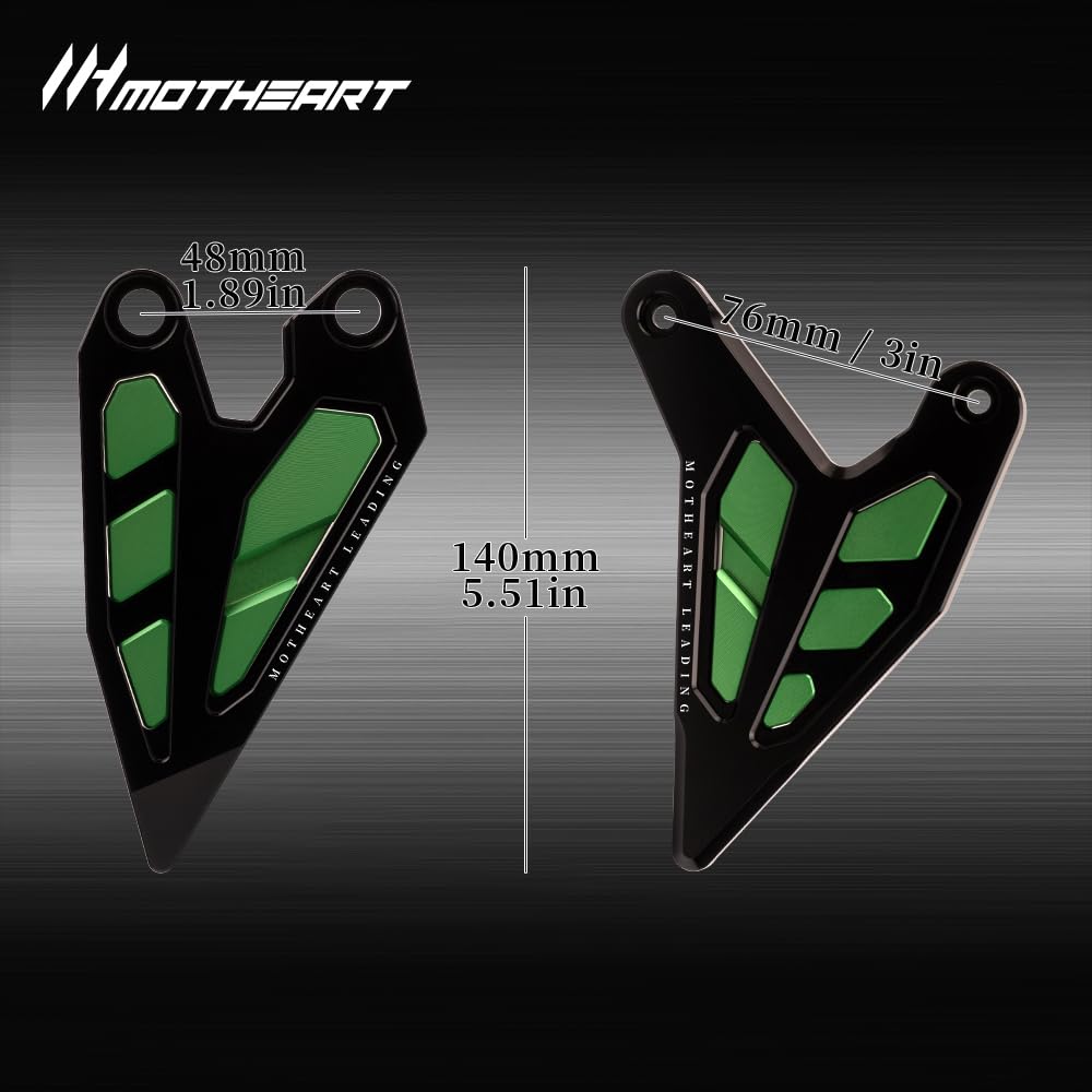 MotHeart Motorrad Fußraste & Fersenschutz für Z400/Z500/Z500SE/Z250/Z e-1/Z7 Hybrid Ninja 500/500SE/e-1/400/7 Hybrid Rutschfest