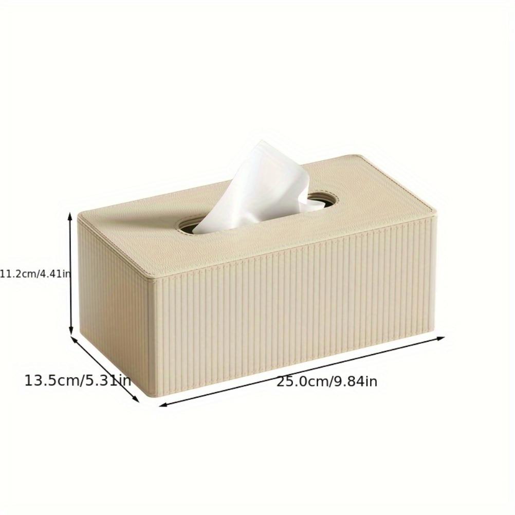 Nordic Style PU Leather Tissue Box High Quality Leather Napkin Holder Stripe Design Holiday Gifts for Families and Offices