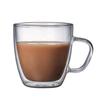 Double Wall Insulated Clear Glass Espresso Mug with Handle and Saucer for Party Coffee Tea Latte Cappuccino Cups