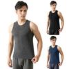 Uomo gilet termico girocollo senza maniche slim fit pullover top fodera in peluche ispessita fondo canotta