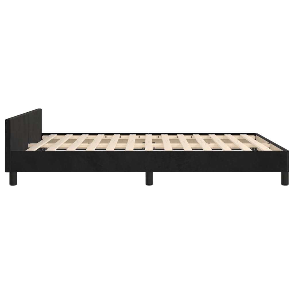 Bed Frame without Mattress Black 140 x 200 cm Velvet