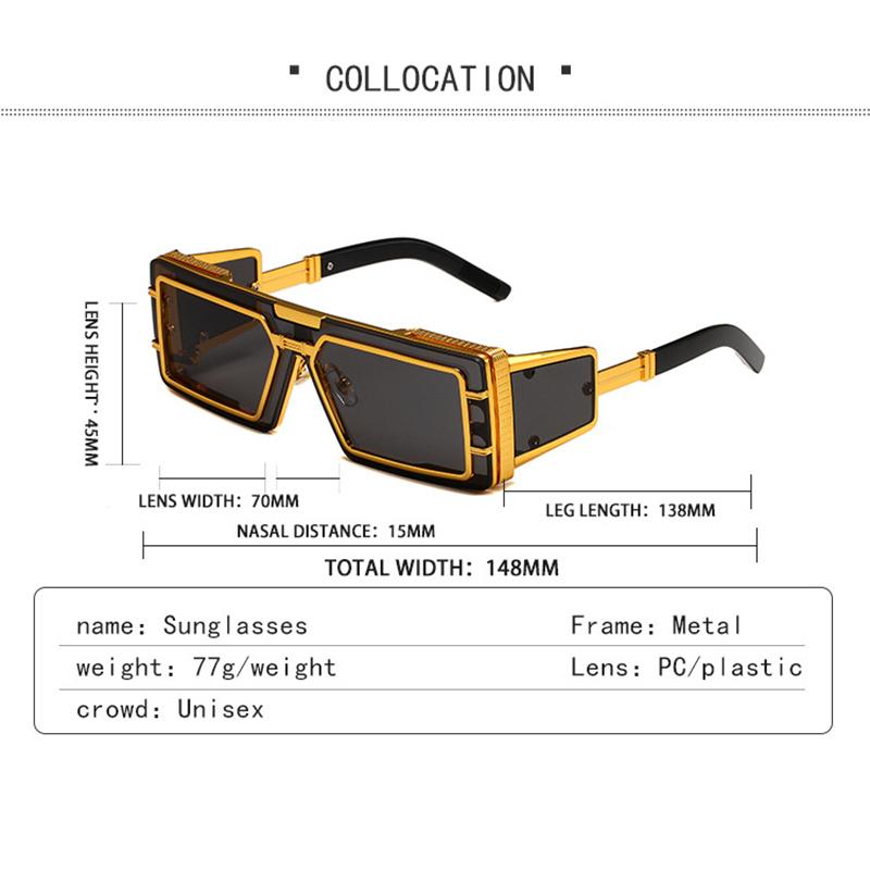 Steampunk Rectangle Sunglasses Women For Men  Popular Sun Glasses Vintage Luxury Brand Designer Punk Hip Hop Shades Uv400