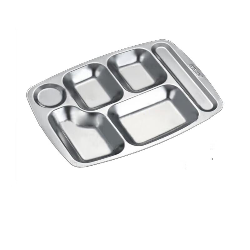 LIJIA 304 Stainless Steel 6-Compartment Meal Tray
