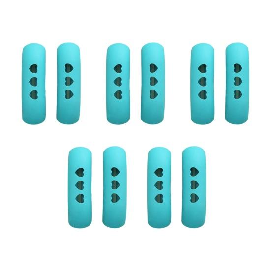 10Pcs Pot Earmuff Insulated Pan Handle Cover Thermal Insulation Protection Anti-Scalding Pot Handle Sleeve Non-Slip Grip Heart-Shaped Hollow Kitchen