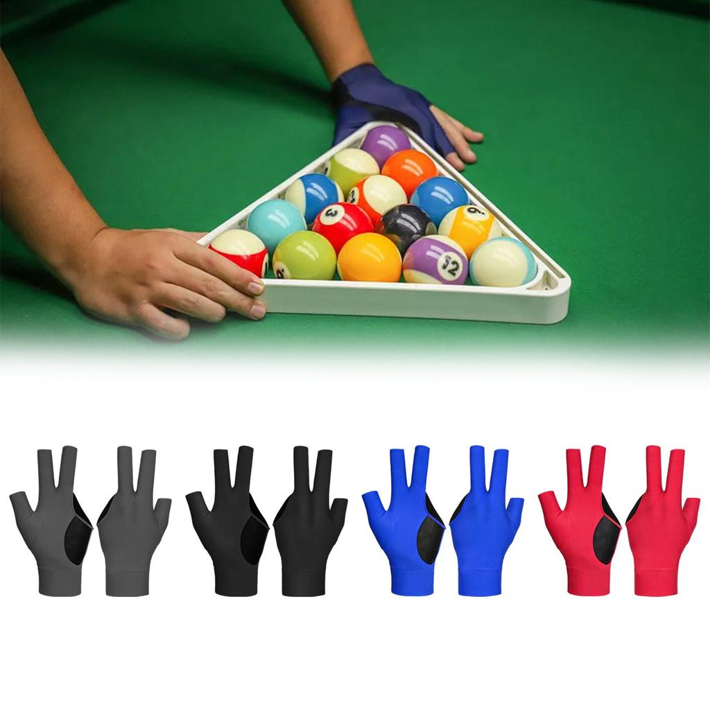 3 Finger Billiards Glove Pool Cue Glove Right Hand Shooters Snooker Half Finger Indoor Game Show Glove Three Fingers Glove