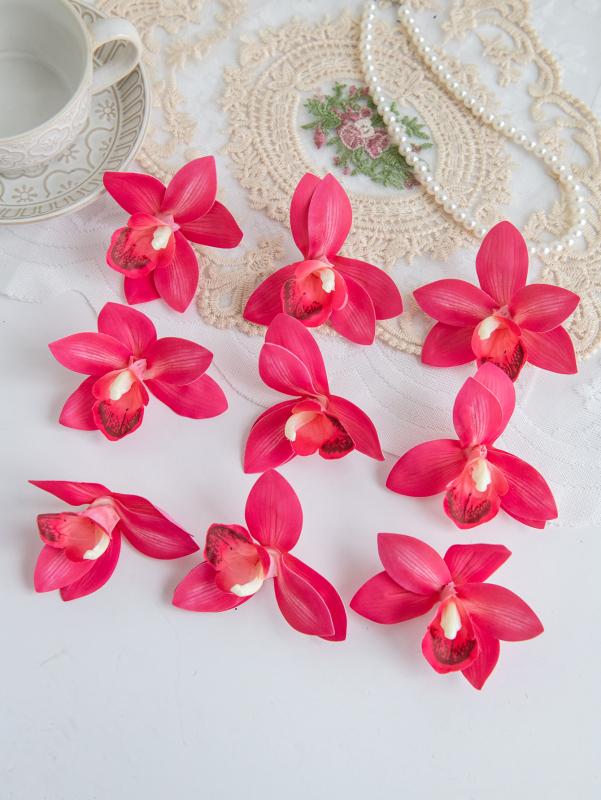 50/100PCS Artificial Flower Silk Orchid Home Room Table Decora Festival Outdoor Garden Yard Wedding Bridal Bouquet Diy Gift Box