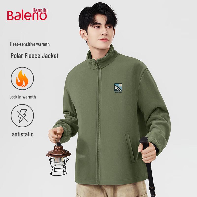 

Baleno Men s Winter Double-Sided Fleece Stand Collar Jacket 3XL