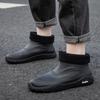 Fashion rain shoes men's short tube waterproof and non-slip rain boots thickened bottom wear-resistant rubber shoes outdoor work kitchen