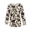 Damen Casual Mode Locker Rundhals Blumenmuster Langarm Oberteil