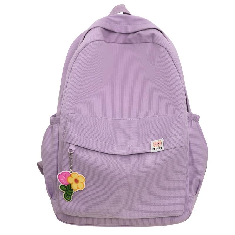 Schoolbag Large-capacity Student Schoolbag Ins Japanese Girl Simple Backpack Korean Version High School Soft Sister Solid Color Backpack
