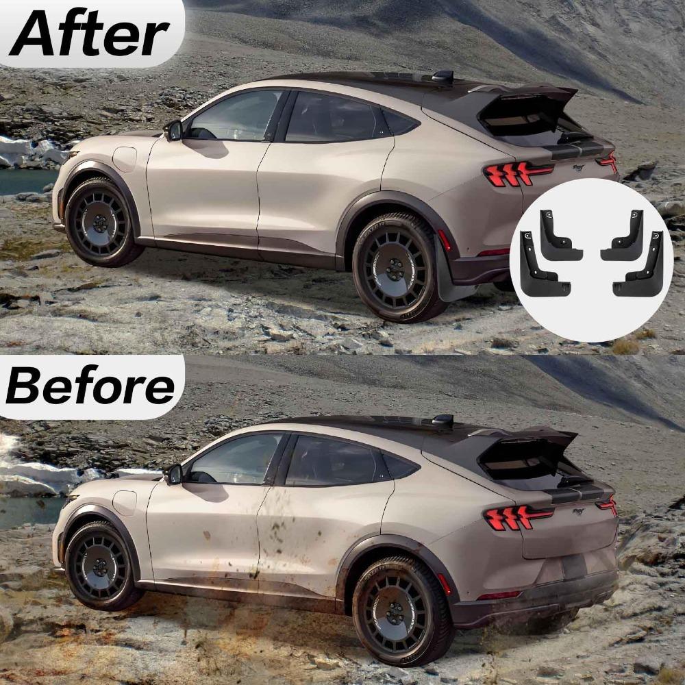 4PCS Mud Flaps for Ford Mustang MACH-E 2021-2025 Front Rear Mud Guards Splash Guards with Hardware Kit Car Accessories