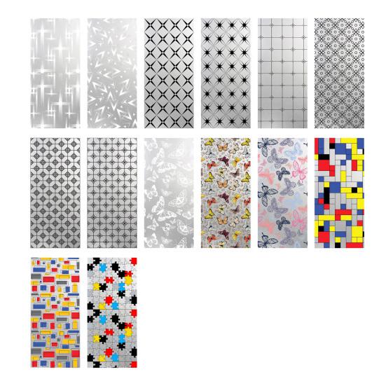 Frosted Static Glass Sticker Geometric Butterfly Jigsaw Decorative Static Window Cling UV Sun Blocking Privacy Film for Home Office Bathroom