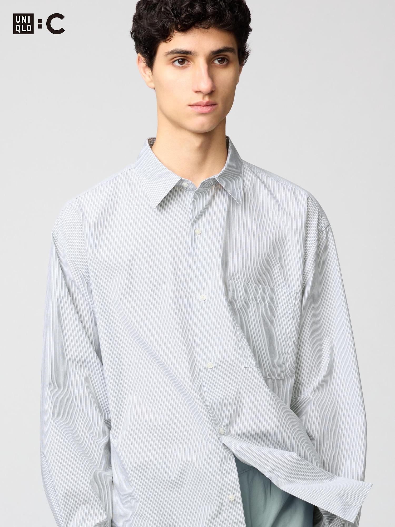 

Uniqlo BroAd Cloth Oversized Shirt Long Sleeve Border A 55 GREEN/UNISEX L