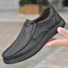 Шкіряне взуття Чоловіче Весна Нове Британське Чоловіче Ділове Повсякденне Шкіряна М'яка Підошва Шкіряні Туфлі-Човники для Тата Ледаче Взуття Чоловіче