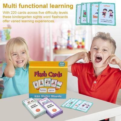 1 Set Sights Words Flash Cards Alphabet ABC Englische Wörter Rechtschreibung Vorschulisches Lernen Pädagogische kognitive Flashcard Kleinkinder Jungen Mädchen Geschenk
