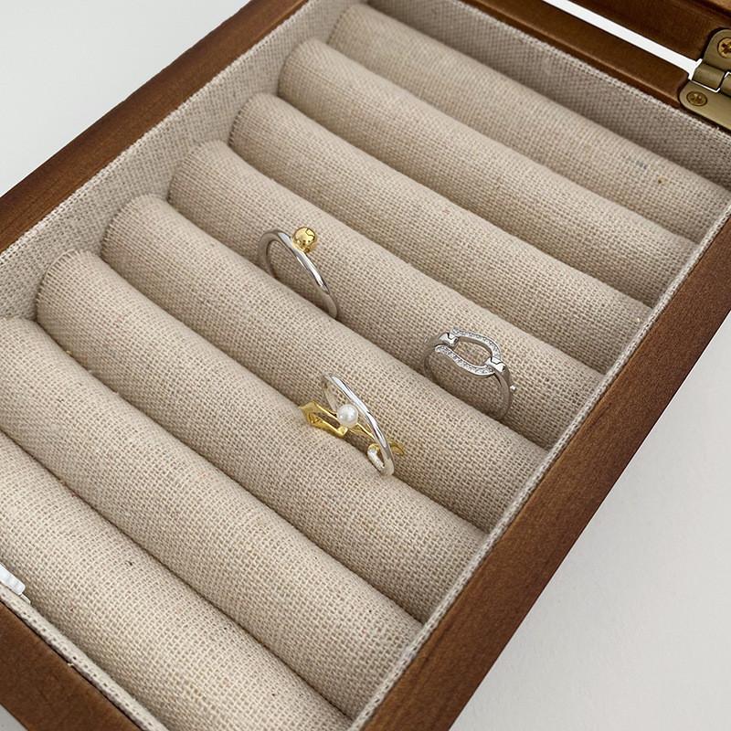Minimalist Copper Chic Geometric Ring With Crossed Design And Pearl Accent Women For