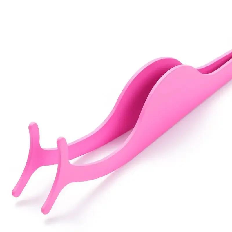 5pcs False Eyelash Tweezers Fake Eye Lash Applicator Eyelash Extension Curler Nipper Auxiliary Clip Clamp Makeup Forceps Tools Supply