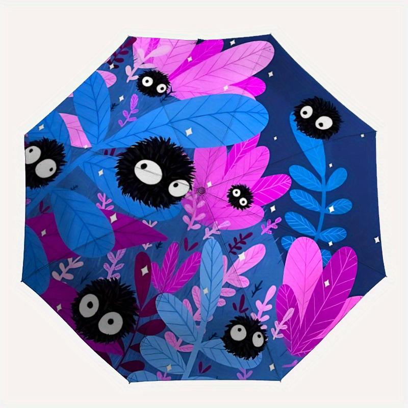 1pc Soot Sprites Fantasy Forest Auto Open/Close Cute Umbrella, Portable Folding Umbrella for Travel, Themed Events, It Is Suitable As a Gift for Vario