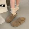 [Ushilai] French Retro Baotou Half Slippers Women's 2025 Spring New Fashion Lazy Flat Bottom One Pedal