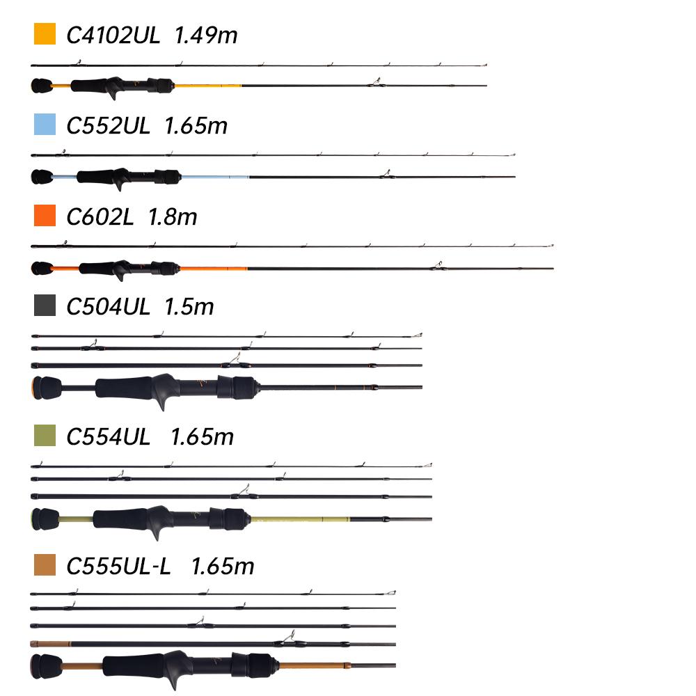 Kingdom Micro Expert Fishing Rods 4/5 Section 1.5m/1.65m MF Casting Rod Spinnng Rod UL UL-L FUJI Guide Ring 61.9g Travel Ultra Light