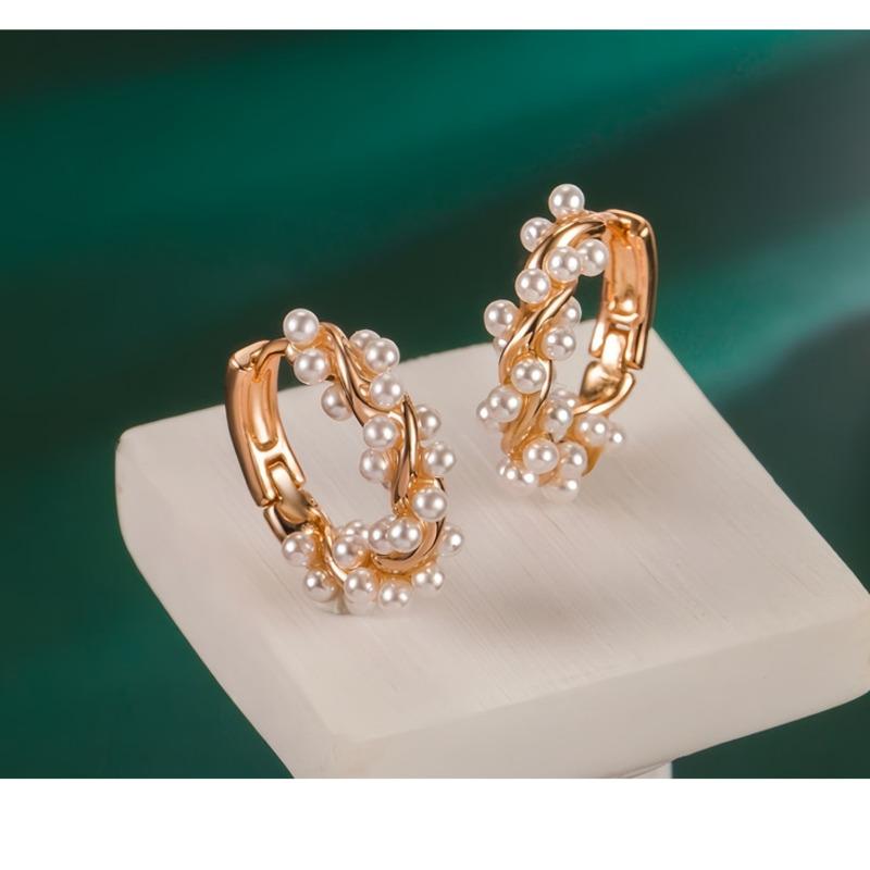 BELLA BOX High-end Luxury-style Circular Pearl Earrings, Trendy Ear Hoops, Women's Ear Pins With Unique Design, Rare Ear Ornaments