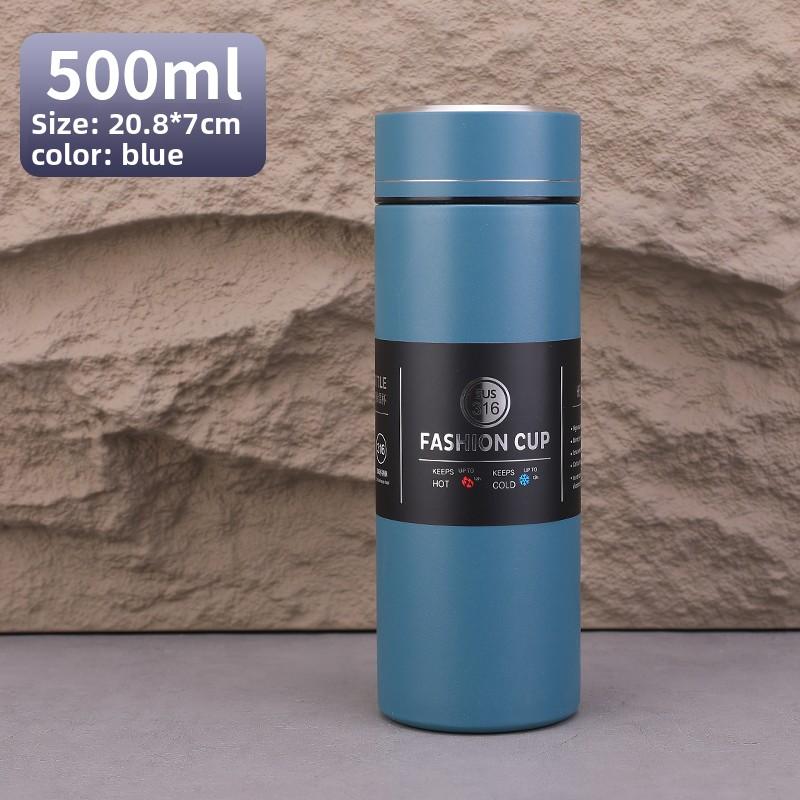 500ml  Business Thermos Cup Stainless Steel Water Cup Portable Tea Office Cup Men's Car Travel Cup