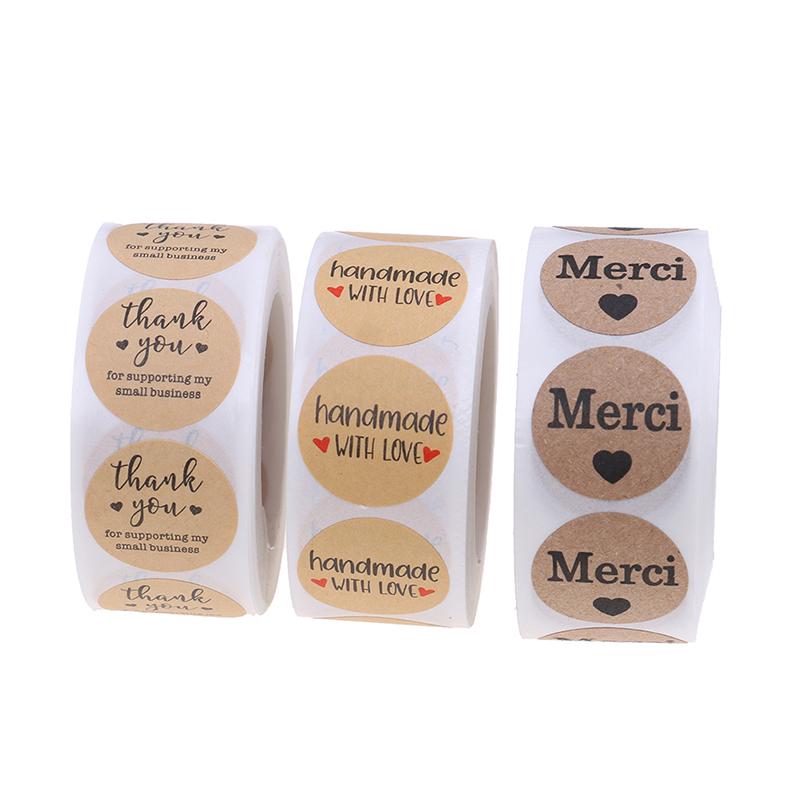 Thank You Stickers Kraft Festival Decorative Stickers Tags Envelope Stickers