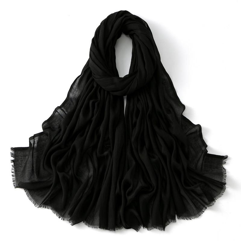 Summer new light and breathable large size scarf hot-selling popular solid color simple and versatile ethnic headscarf women