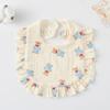 Ruffle Baby Drool Bibs: Pure Cotton Printed Lace Bibs