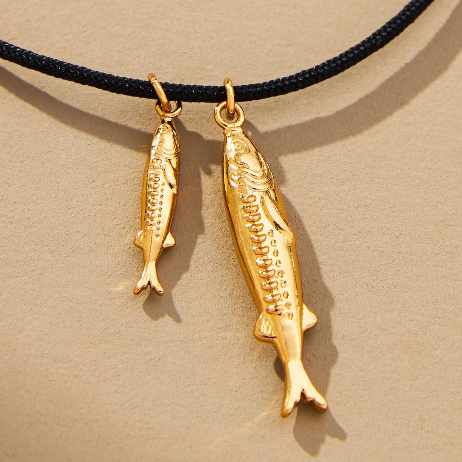 

Stainless Steel Missing Conch Necklace Tropical Fish Pendant Diy Gold-Plated Retro Marine Life Color-Preserving Jewelry